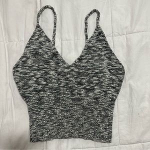gray Knitted cropped tank top